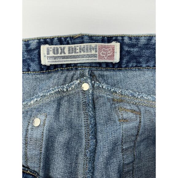 Fox Denim Plan B Jeans Male Size 34 Blue Baggy Wide Leg Detailed Hardware - Picture 14 of 16